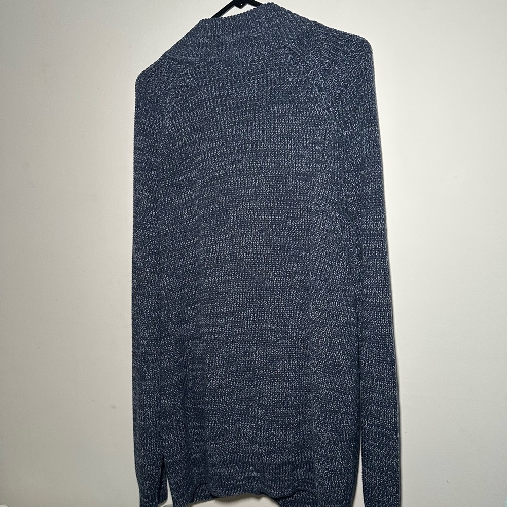 L.L.Bean Blue Jean Sweater FZ Preppy Knit Cardigan XXL Regular Cozy Denim Cotton - Picture 12 of 12
